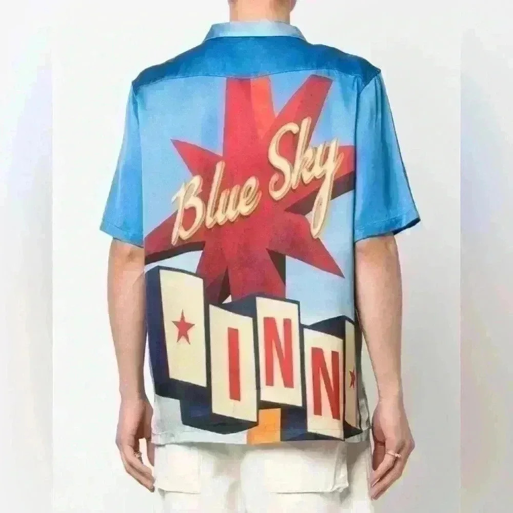 Blue Sky Inn Large Viscose‎ Button Down Shirt Top $345 MADE IN ITALY